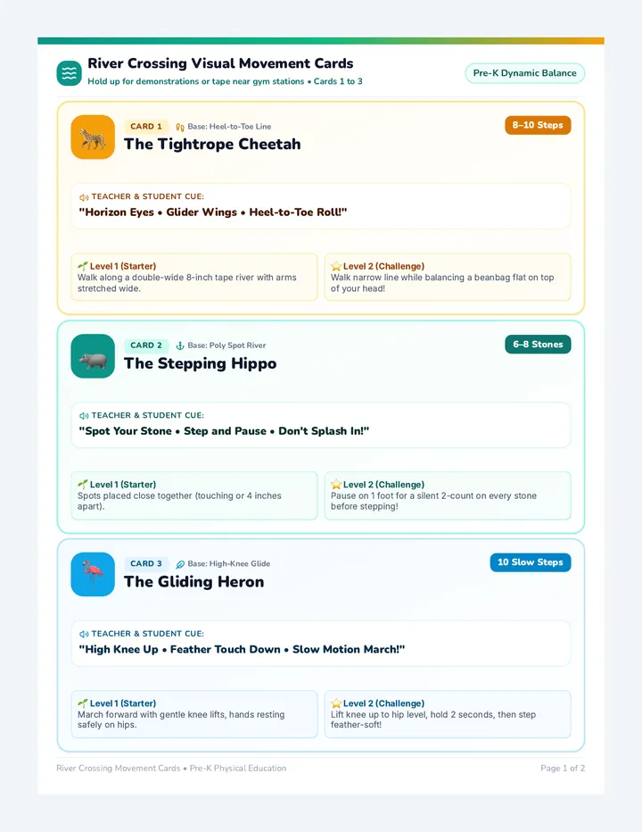River Crossing Cue Cards