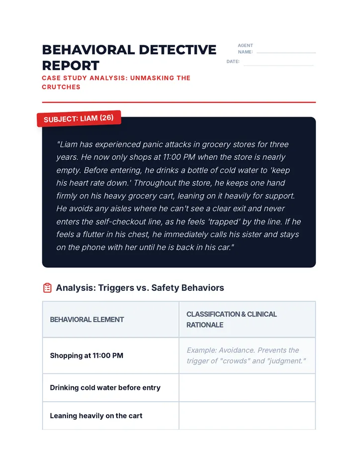 Safety Behavior Analysis Worksheet