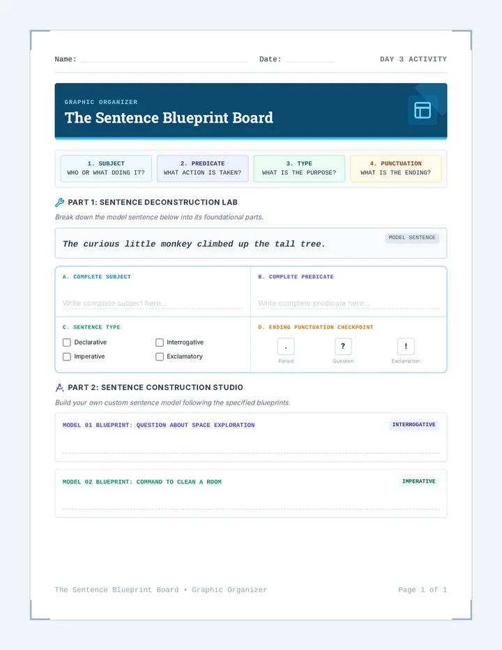 Sentence Blueprint Organizer