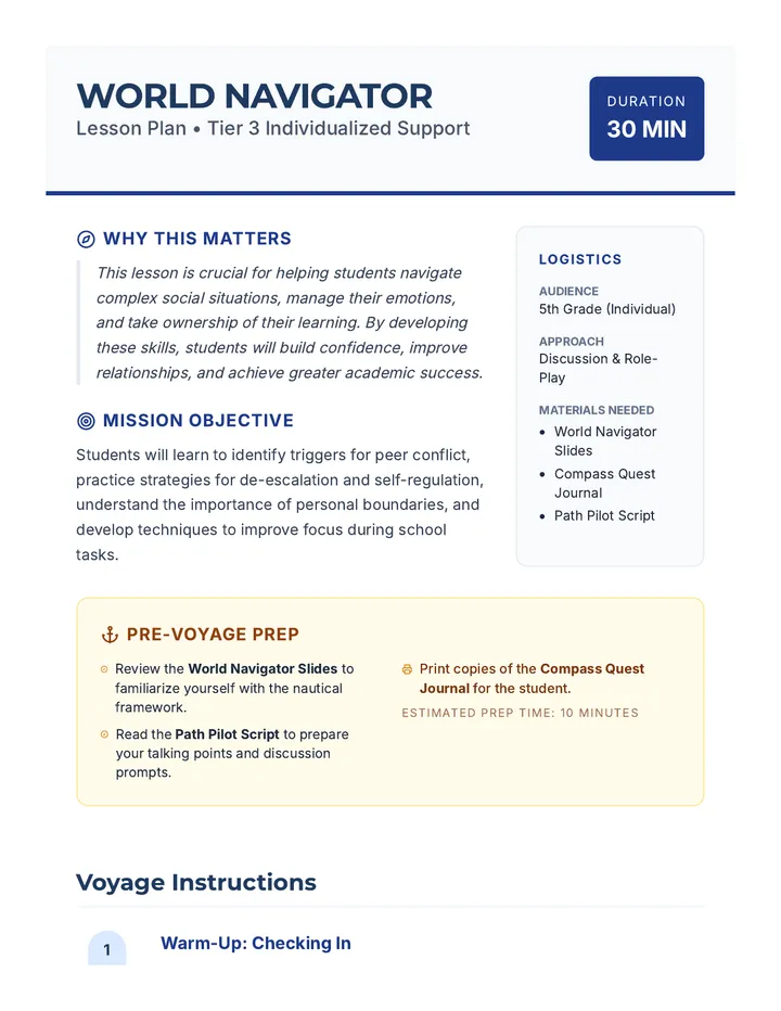World Navigator Lesson Plan