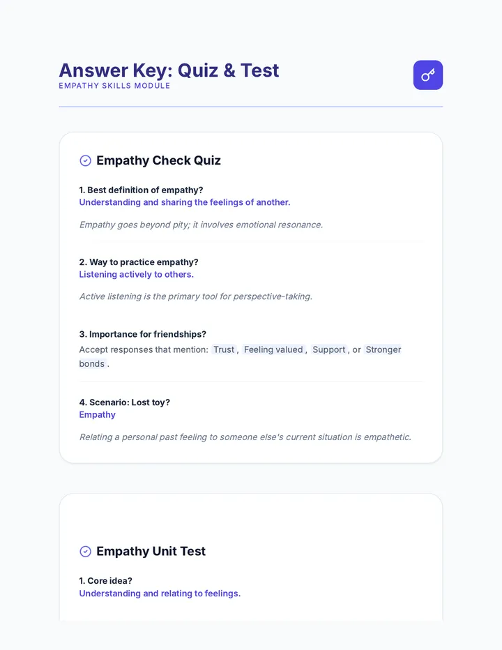 Empathy Answer Keys Document