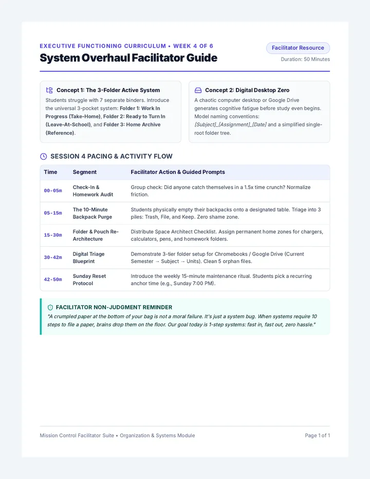 System Overhaul Facilitator Guide