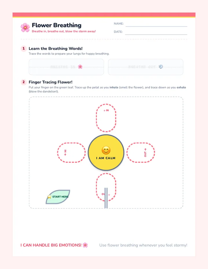 Flower Breathing Activity Sheet