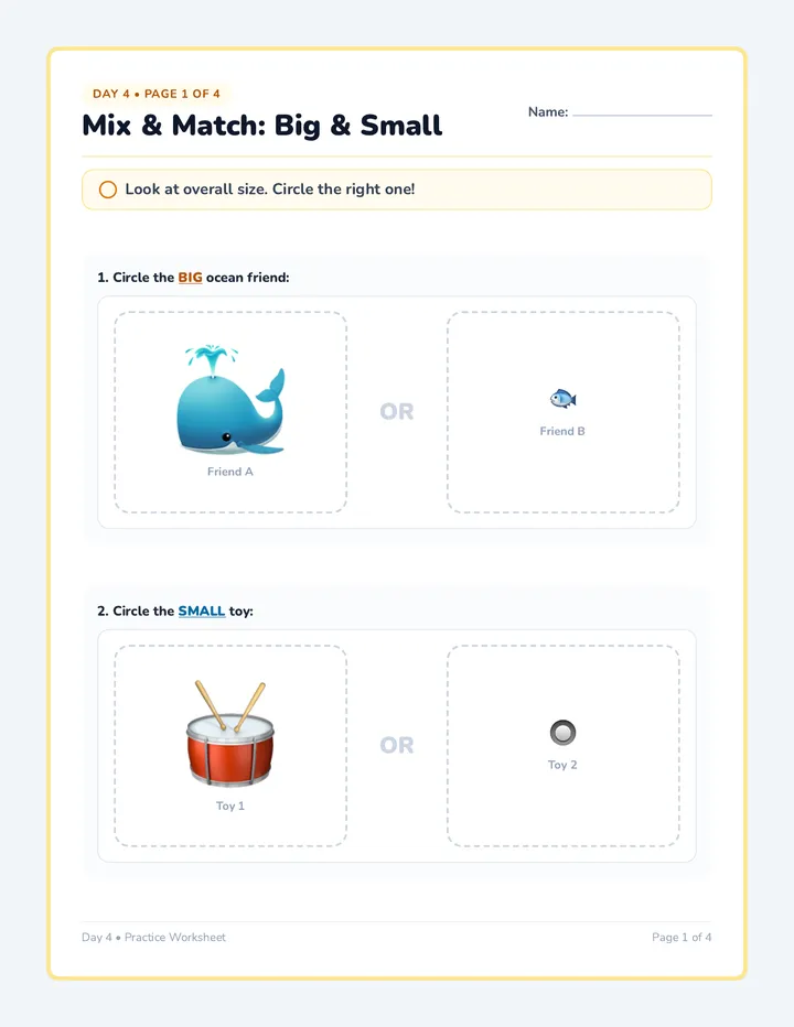 Mix Match Worksheet