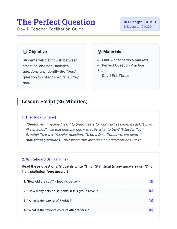 The Perfect Question Teacher Guide