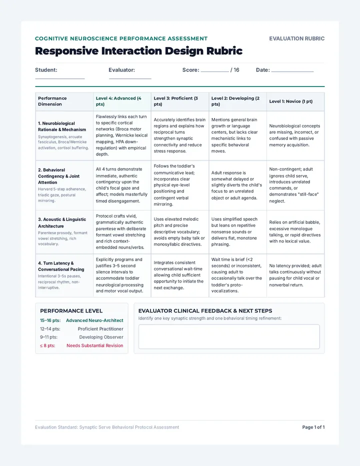 Interaction Design Rubric