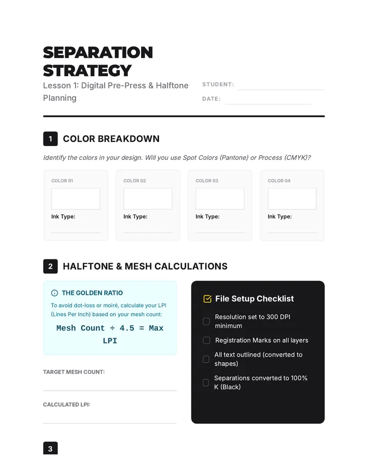 Separation Strategy Worksheet