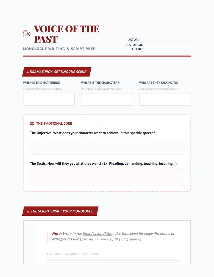 Voice of the Past Worksheet