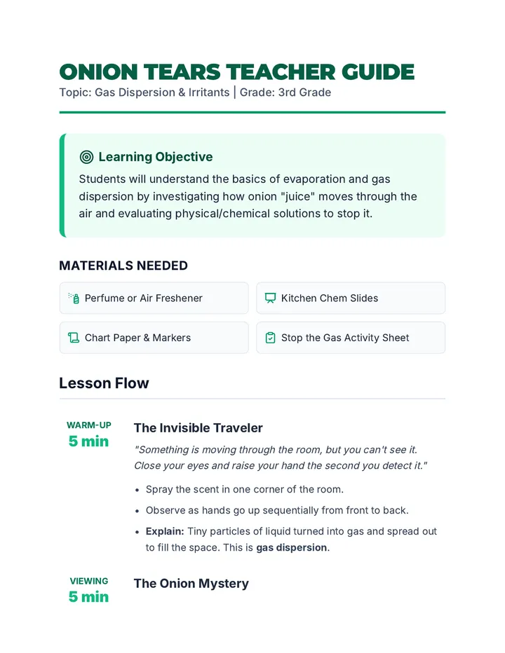 Onion Tears Teacher Guide