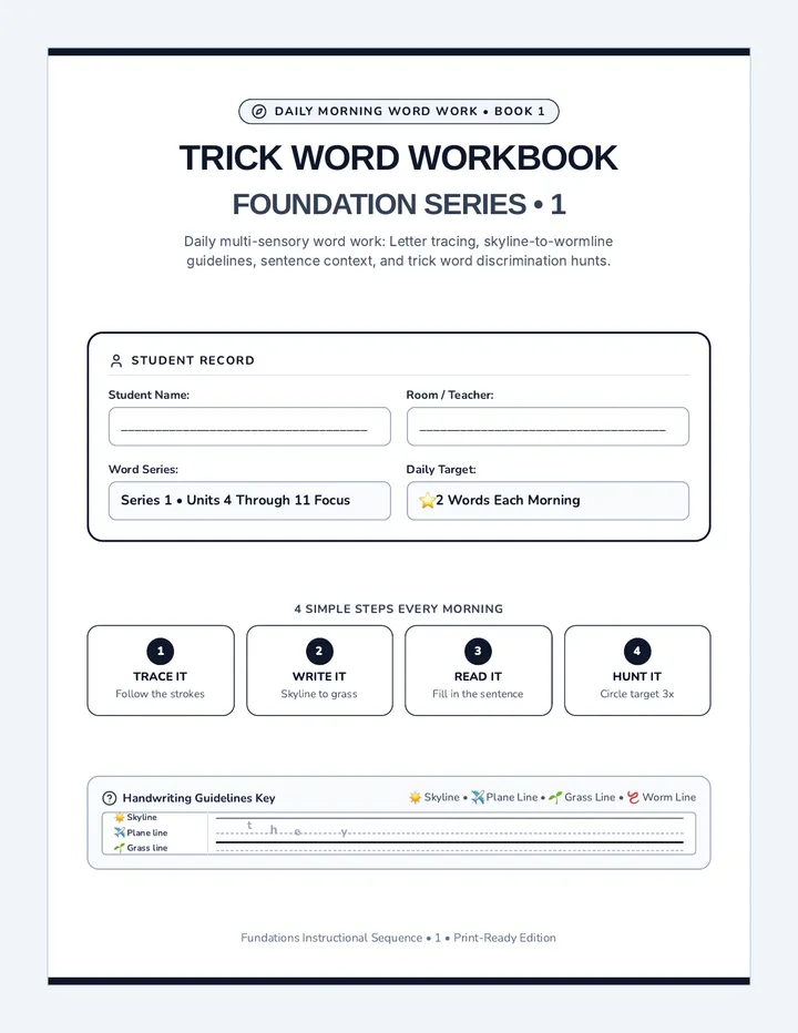 Level 1 Trick Words Workbook