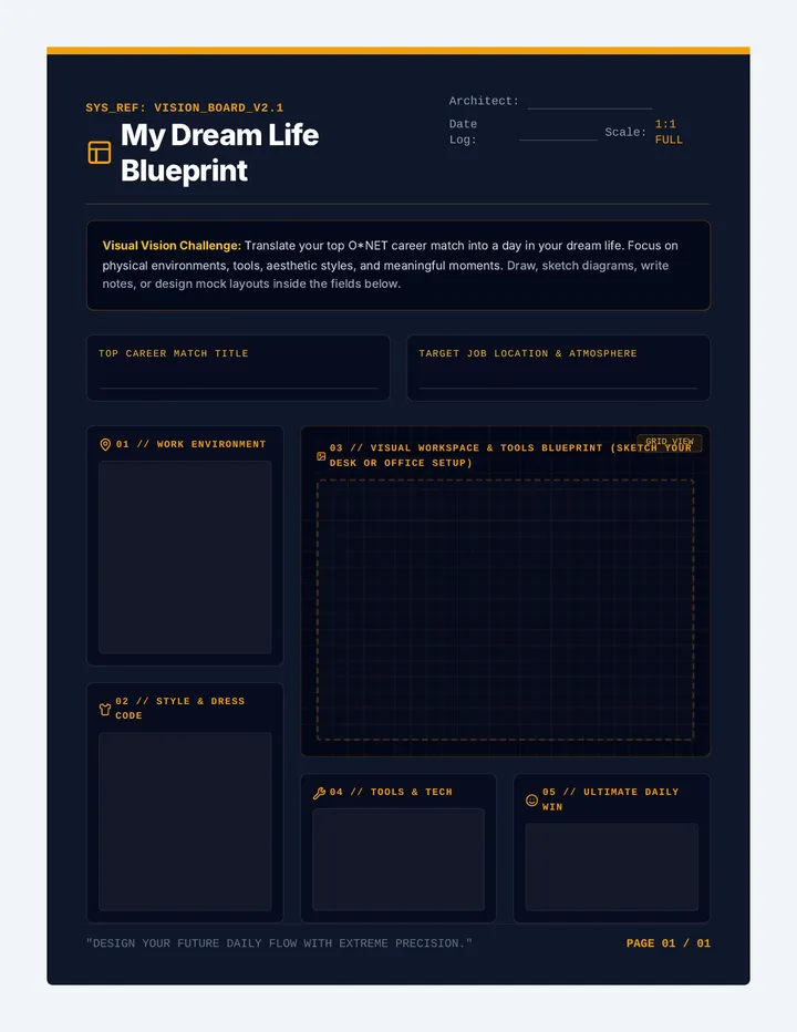 Future Vision Board Worksheet