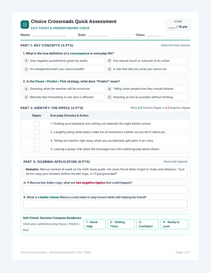 Choice Crossroads Quick Assessment