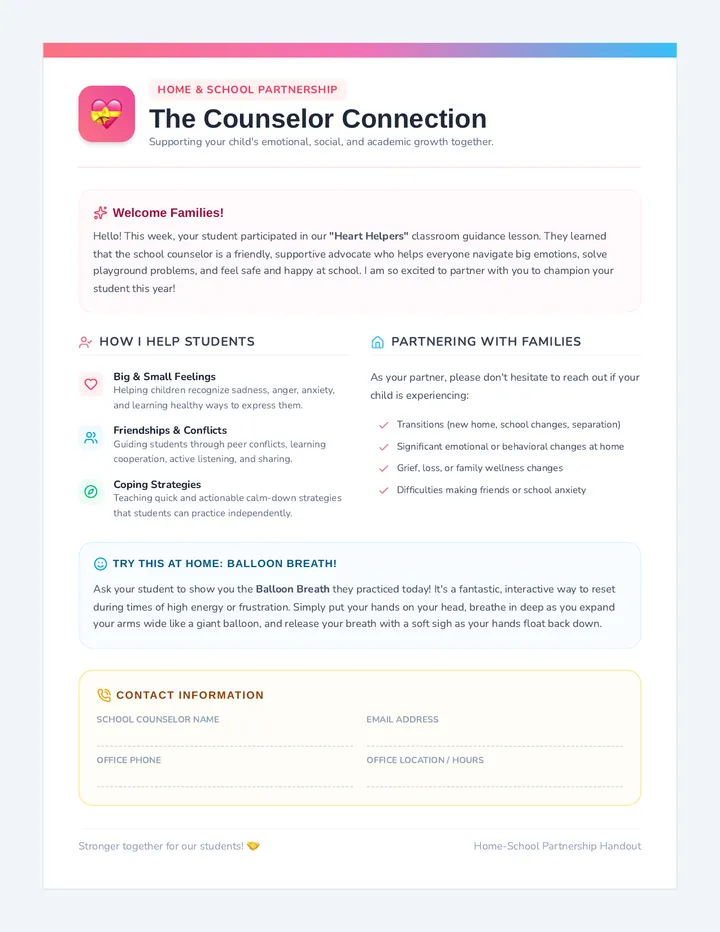 Counselor Connection Parent Flyer