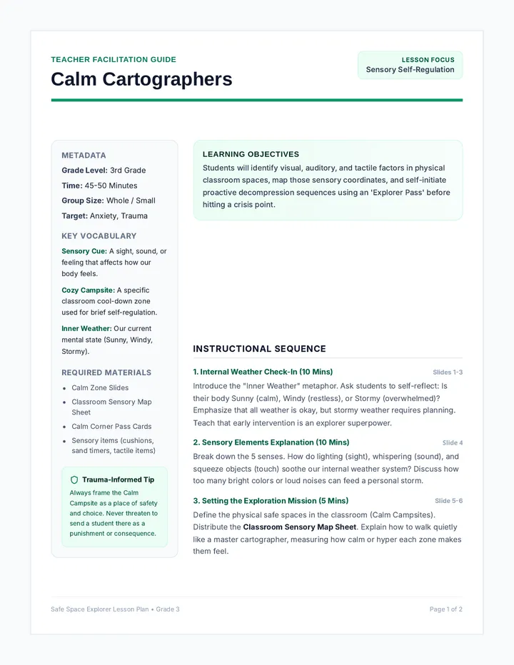 Calm Cartographers Teacher Guide