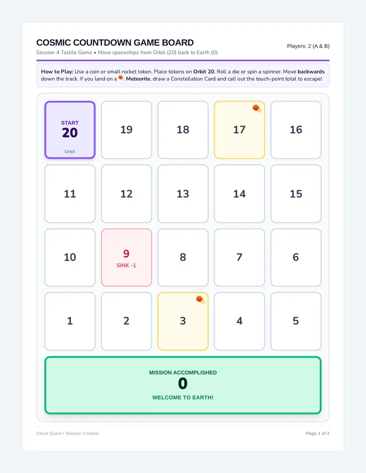 Cosmic Countdown Game