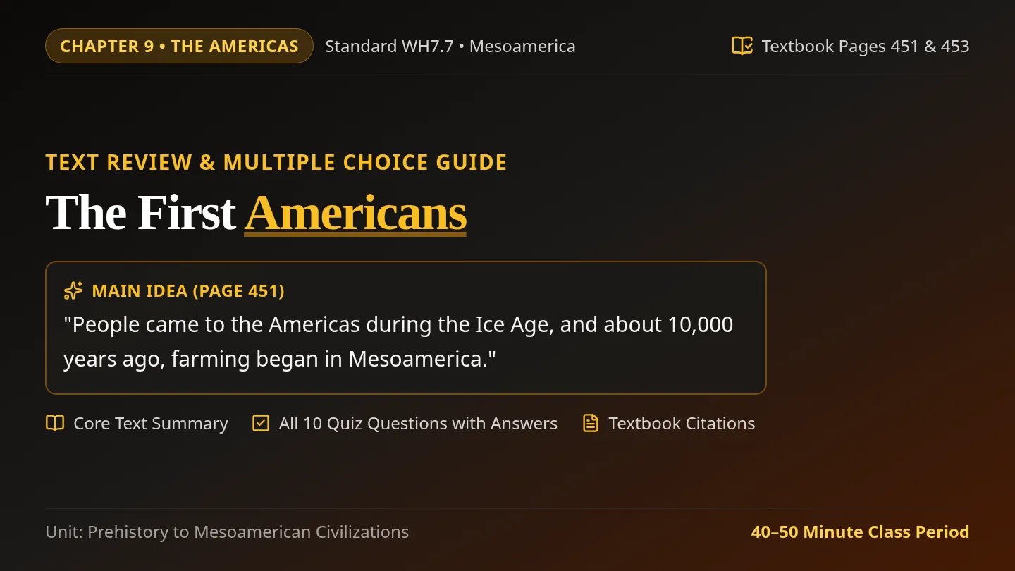 First Americans Review Slides