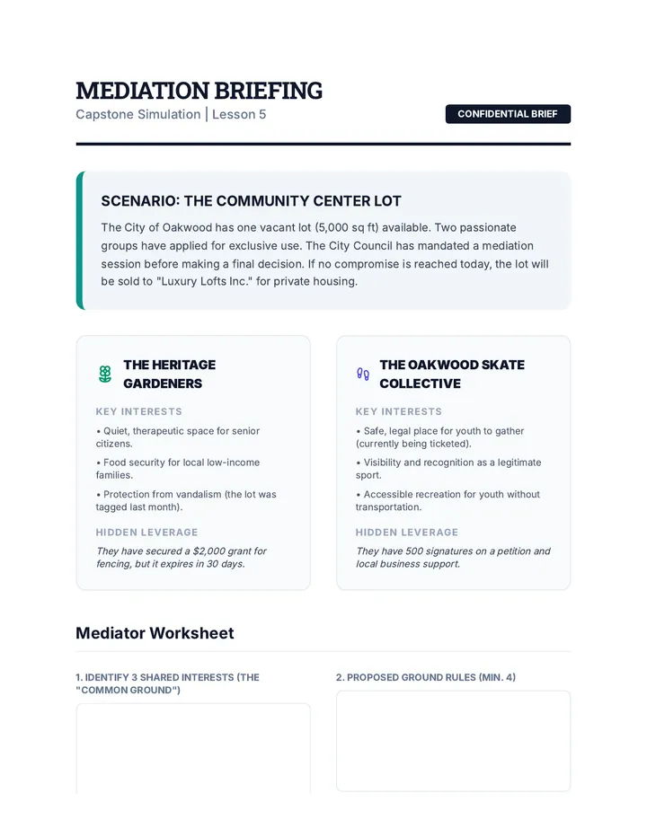 Mediation Briefing Brief