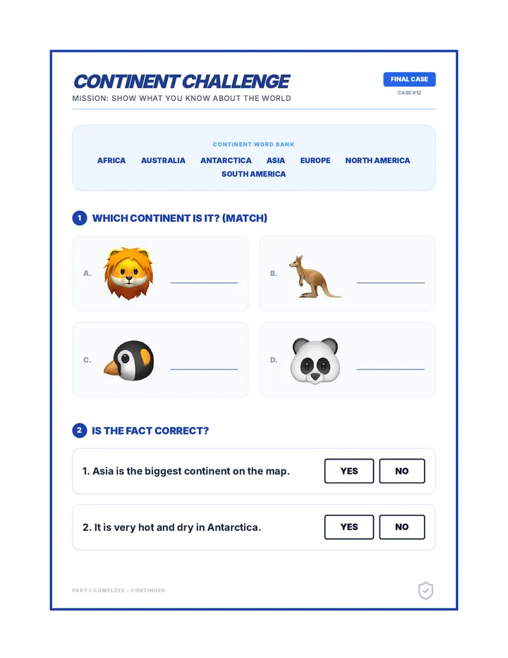 Continent Final Challenge Assessment