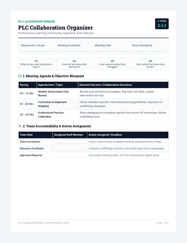 PLC Collaboration Organizer