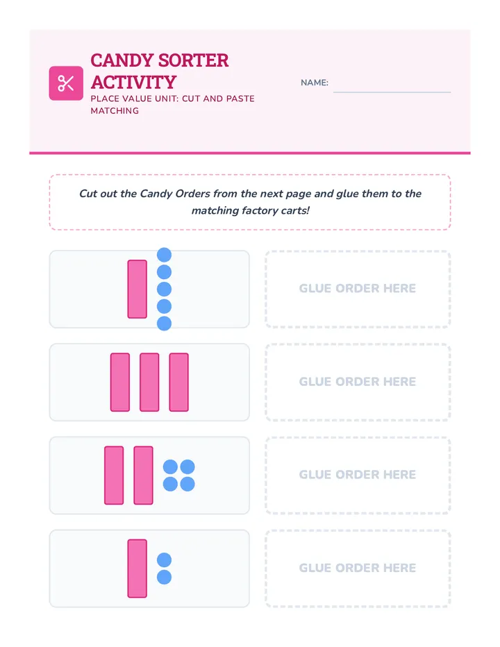 Candy Sorter Cut and Paste Activity
