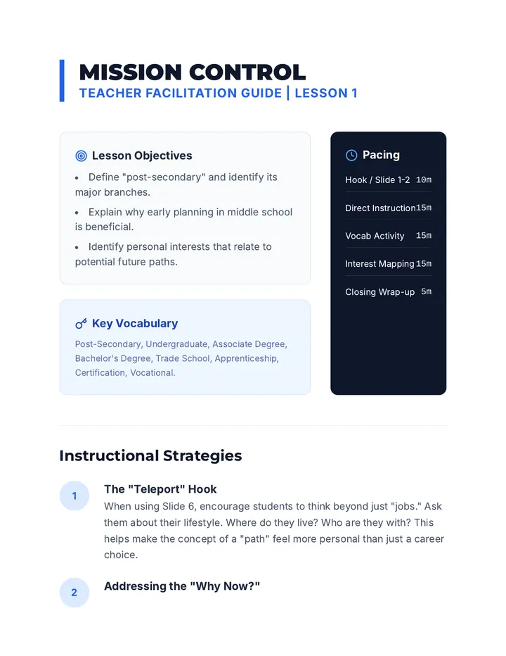 Mission Control Teacher Guide