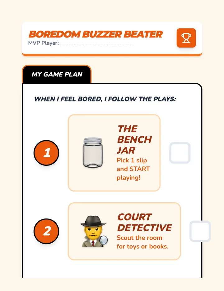 Boredom Buzzer Checklist