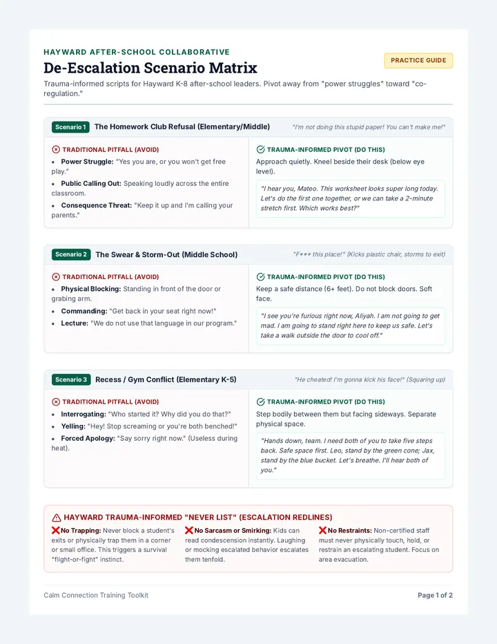 Calm Connection Scripts Handbook