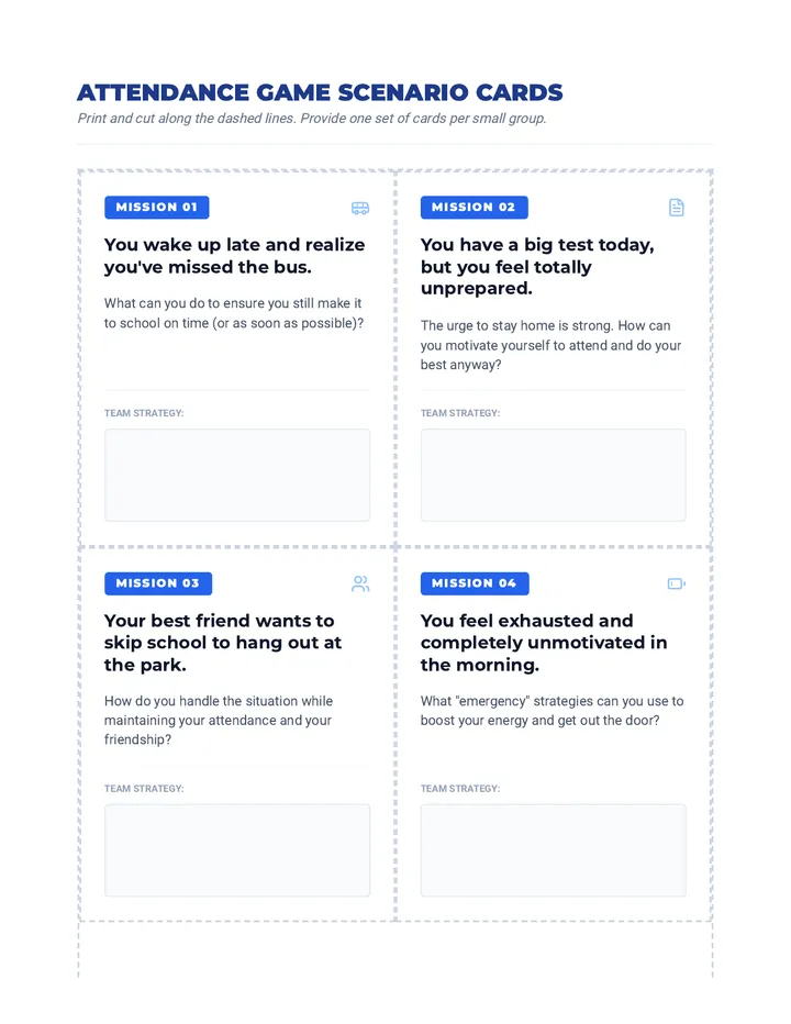 Scenario Cards Activity