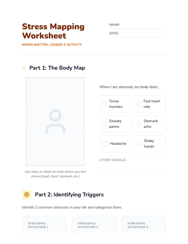 Stress Mapping Worksheet