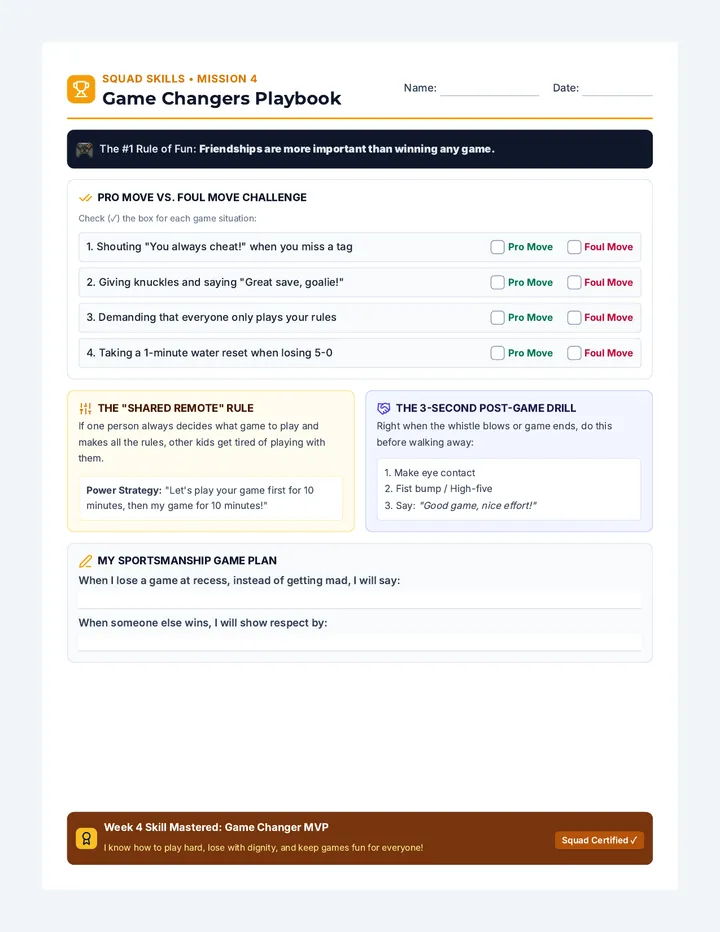 Game Changers Playbook Worksheet