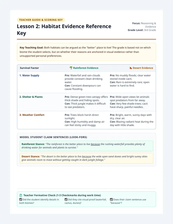 Habitat Evidence Key