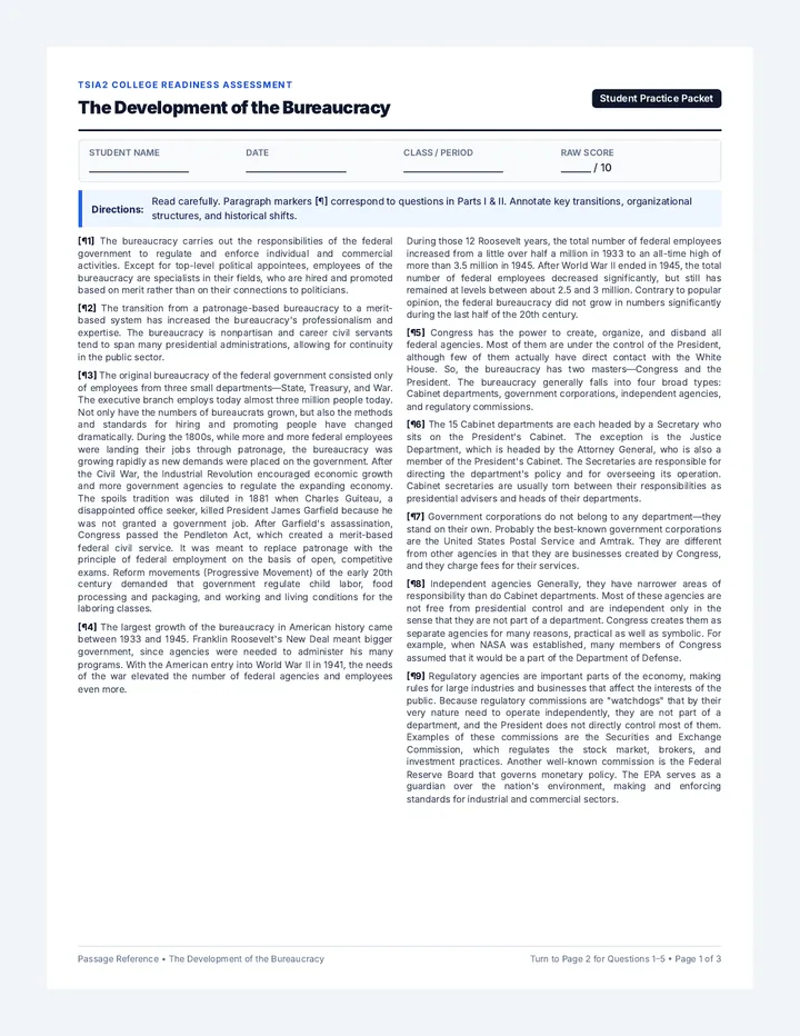 Bureaucracy Breakdown Worksheet