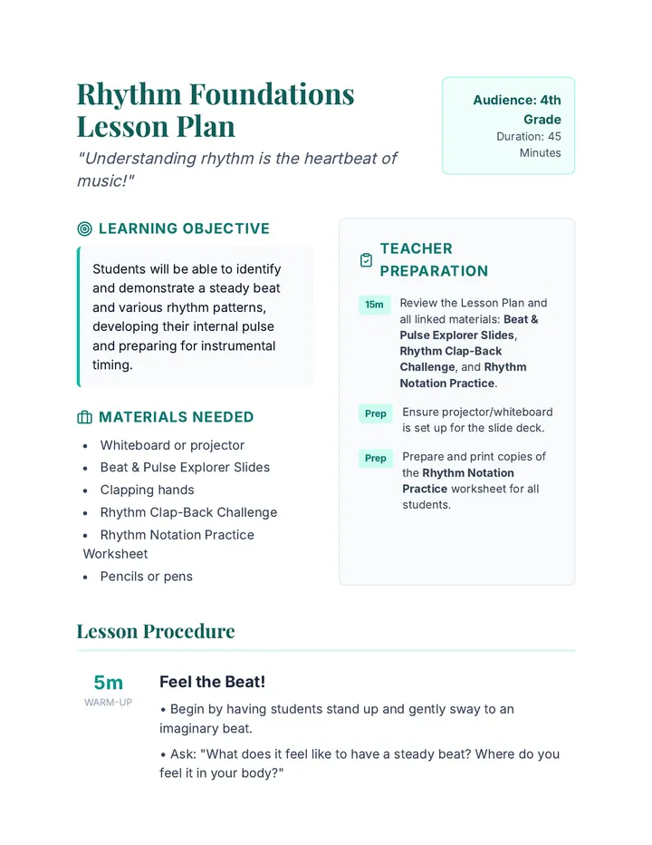 Rhythm Foundations Teacher Guide