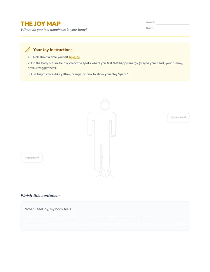 Joy Map Worksheet