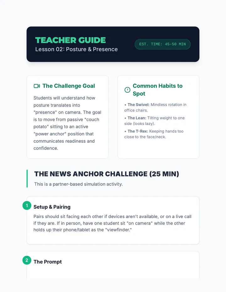 News Anchor Challenge Guide