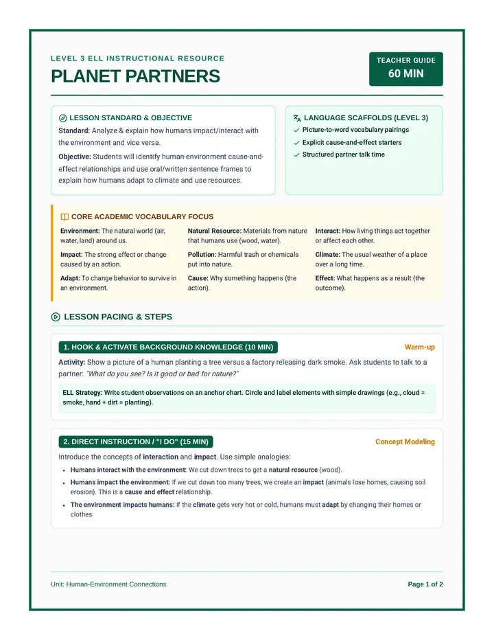Planet Partners Teacher Guide
