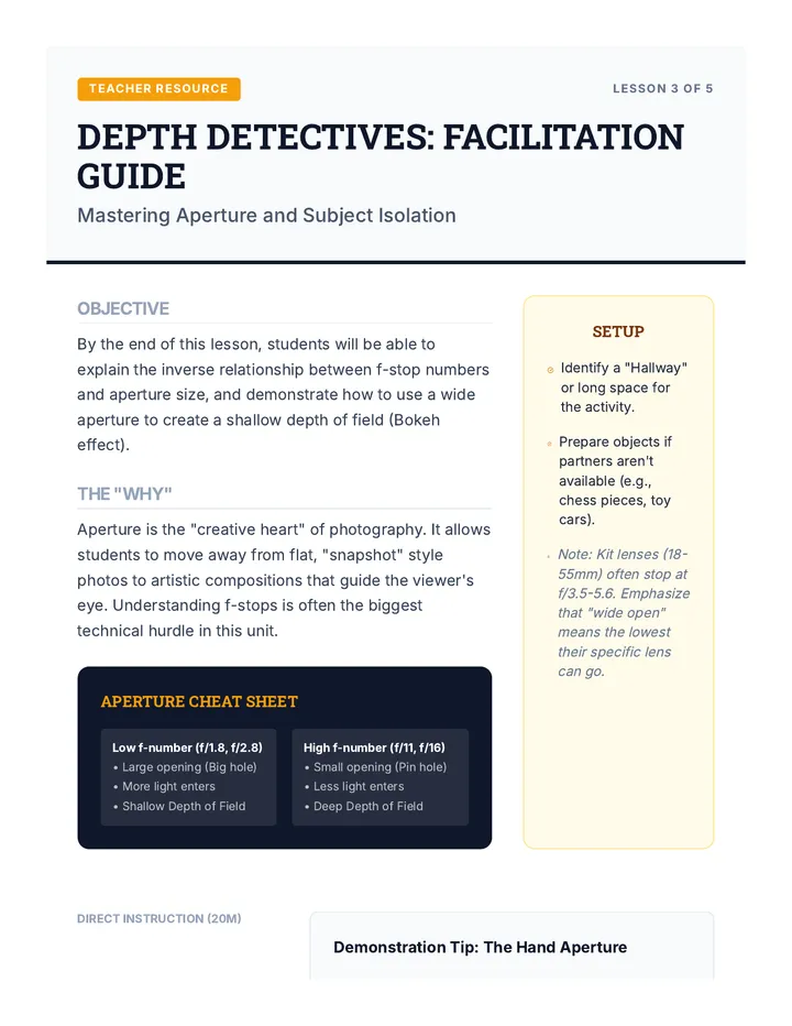Depth Detectives Teacher Guide