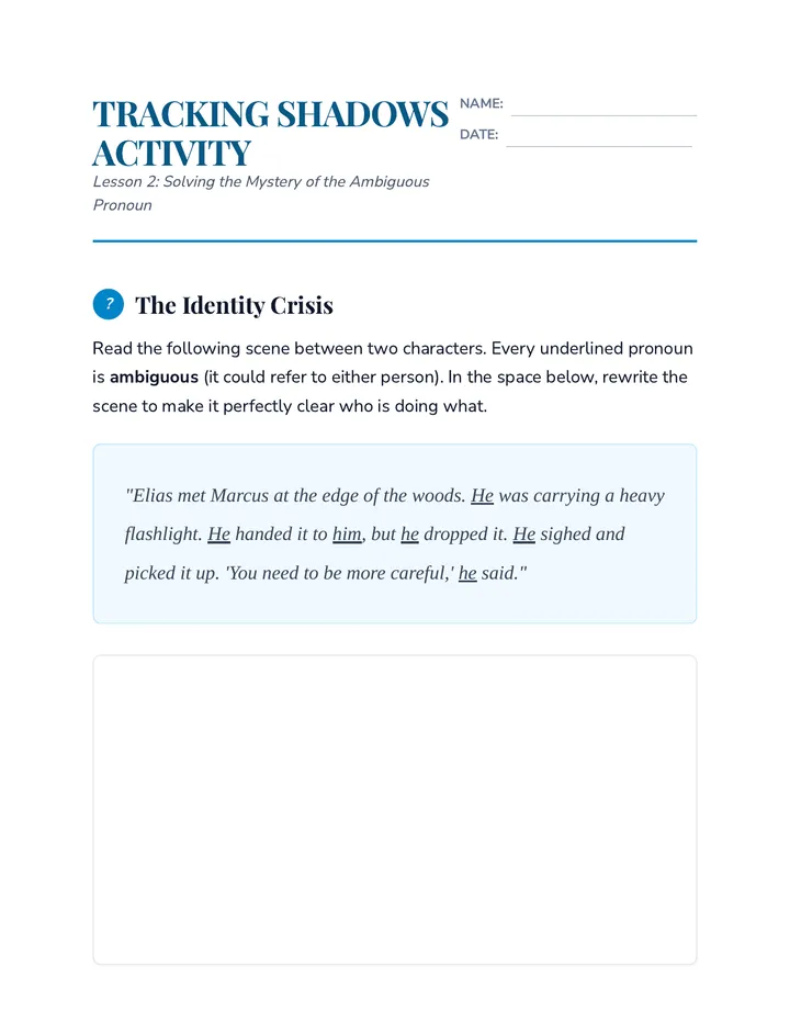 Tracking Shadows Activity