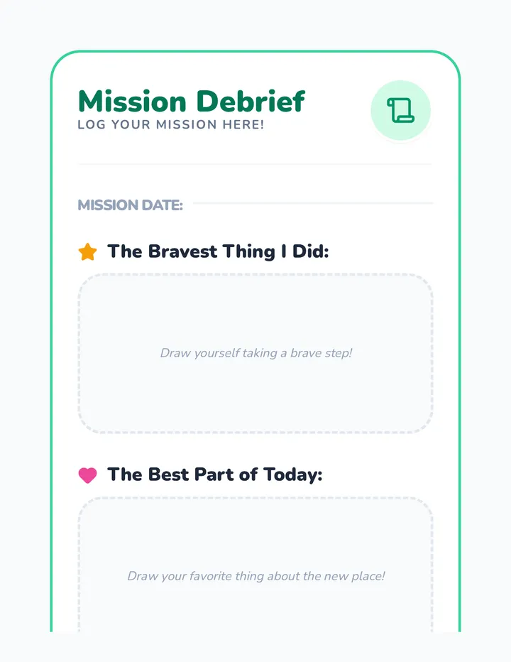 Mission Debrief Journal Sheet