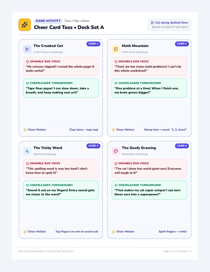 Cheer Toss Activity Cards