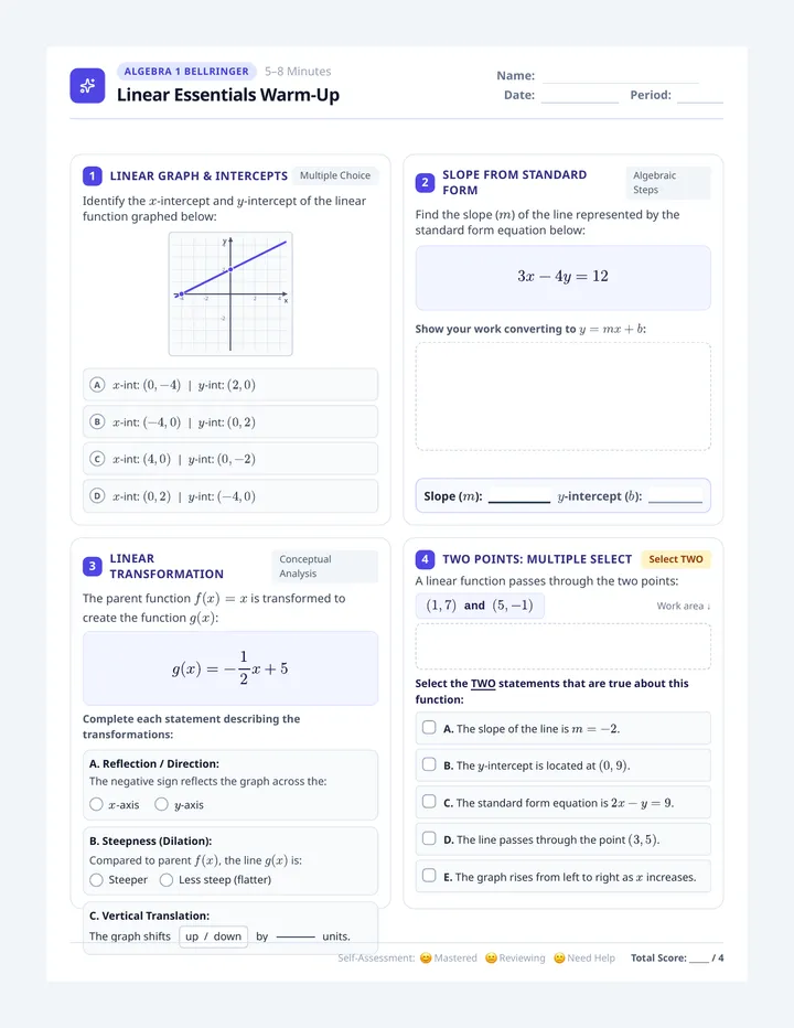 Linear Essentials Warmup