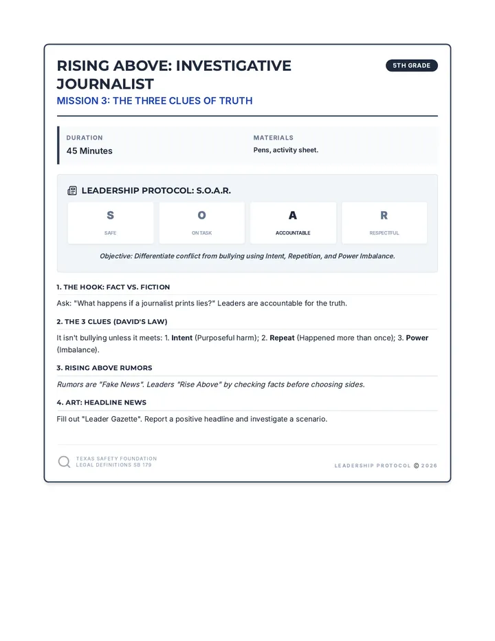 Rising Above Investigative Journalist Teacher Guide