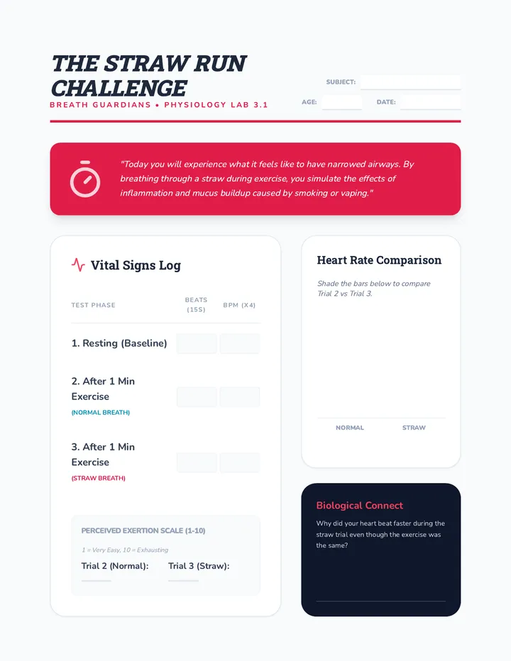 Straw Run Challenge Data Sheet