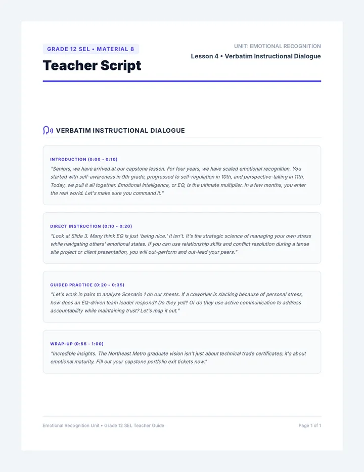 Mastering EQ Teacher Script