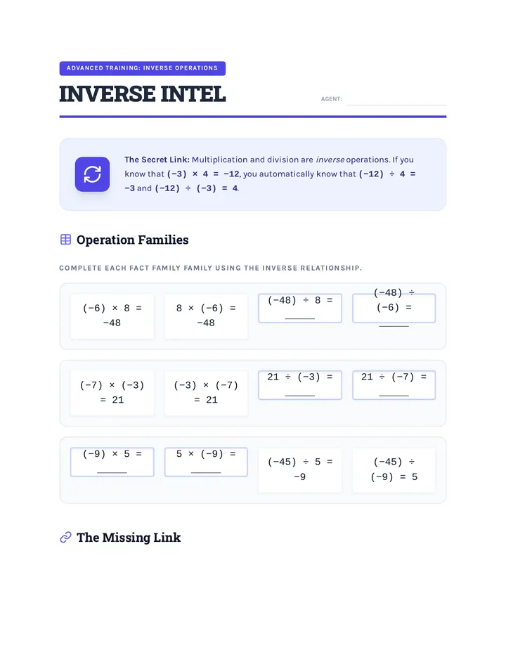 Inverse Intel Worksheet
