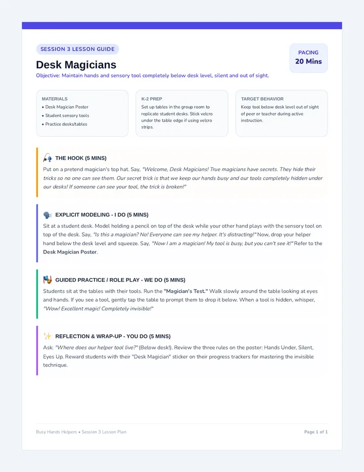 Desk Magicians Lesson Guide