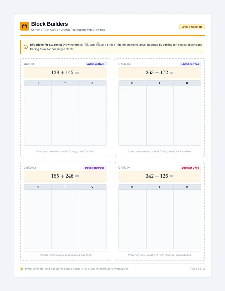 Block Builders Task Cards