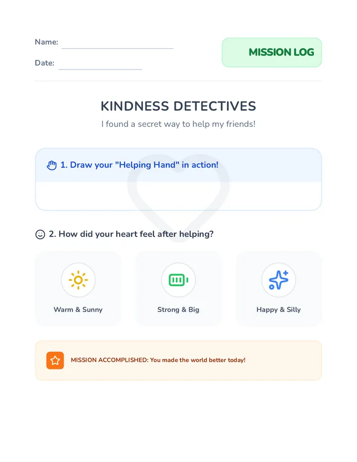 Kindness Compass Worksheet