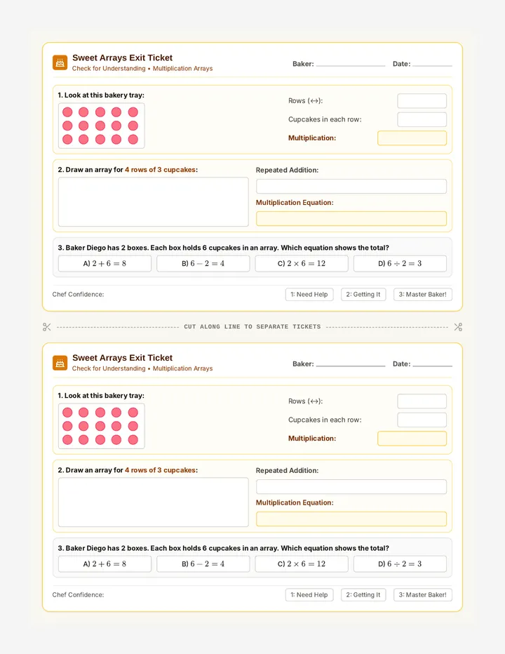 Sweet Arrays Exit Ticket