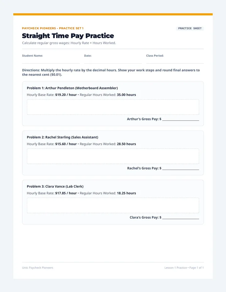 Straight Time Pay Practice